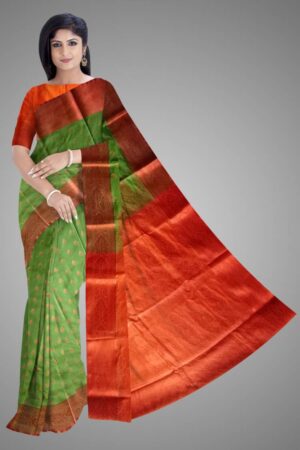 Green & Red Kanjivaram Silk Saree
