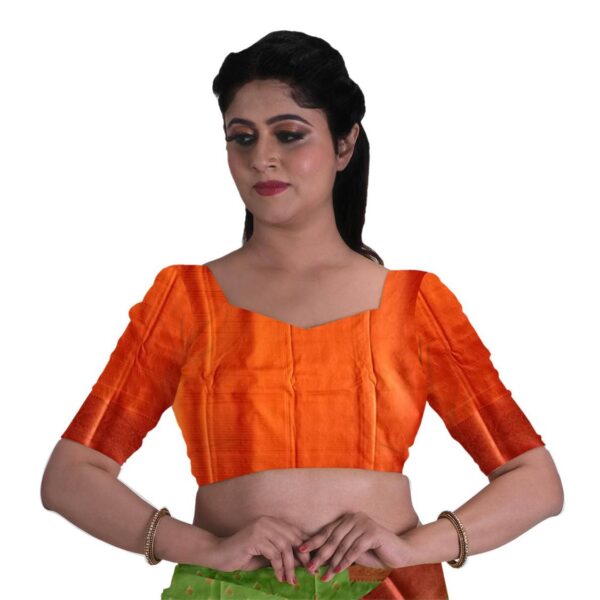 Green & Red Kanjivaram Silk Saree - Image 7