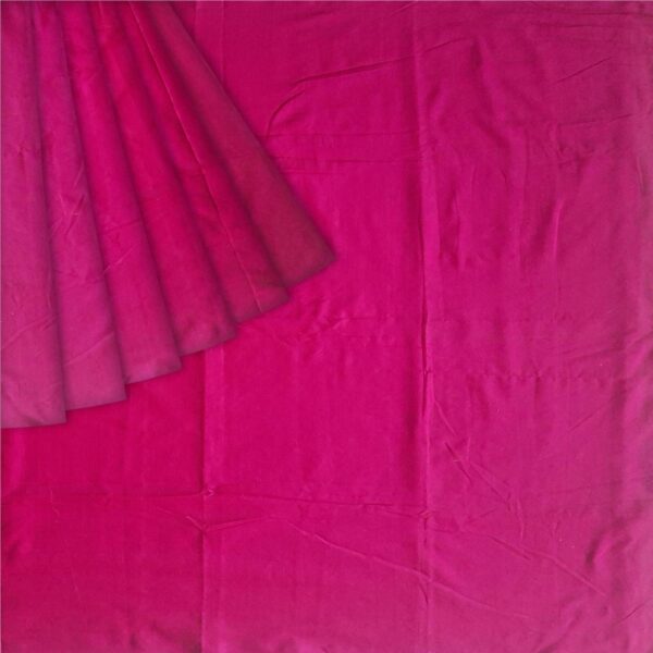 Red Cotton Saree; Khadi - Image 5