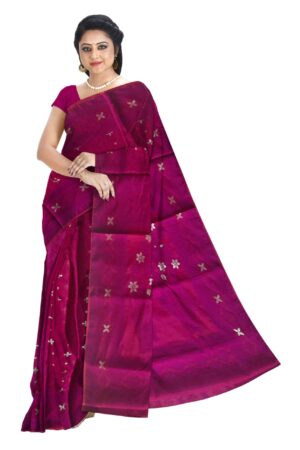 Magenta Dhakai Jamdani Saree