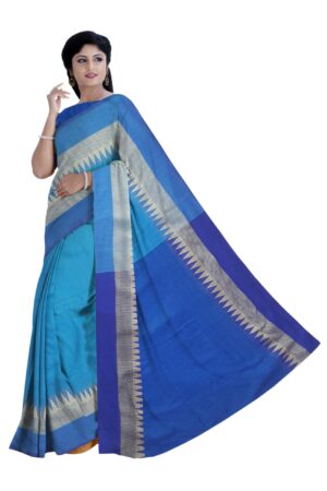 Blue Khadi Cotton Saree