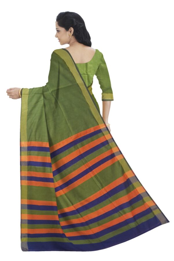 Green (panna) Cotton Silk Saree - Image 2