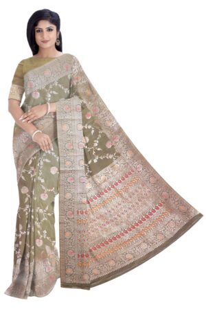 Mahendi Green Silk Saree