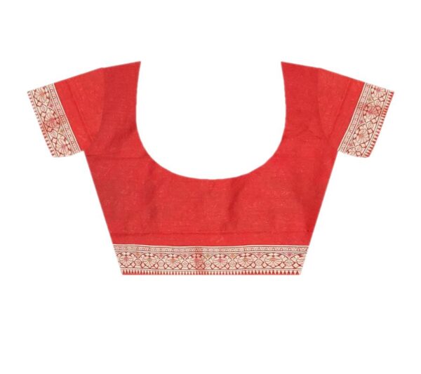 Red Pashmina Silk Saree - Image 7