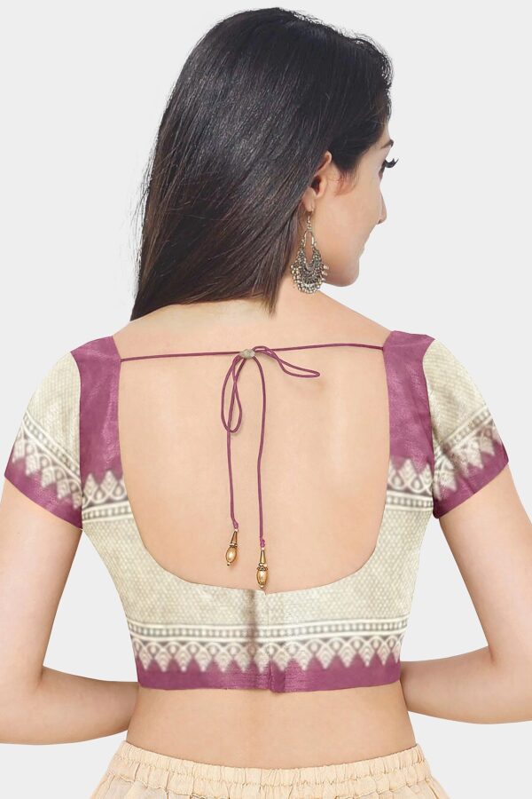 Wine Colored Pashmina Silk Saree - Image 5