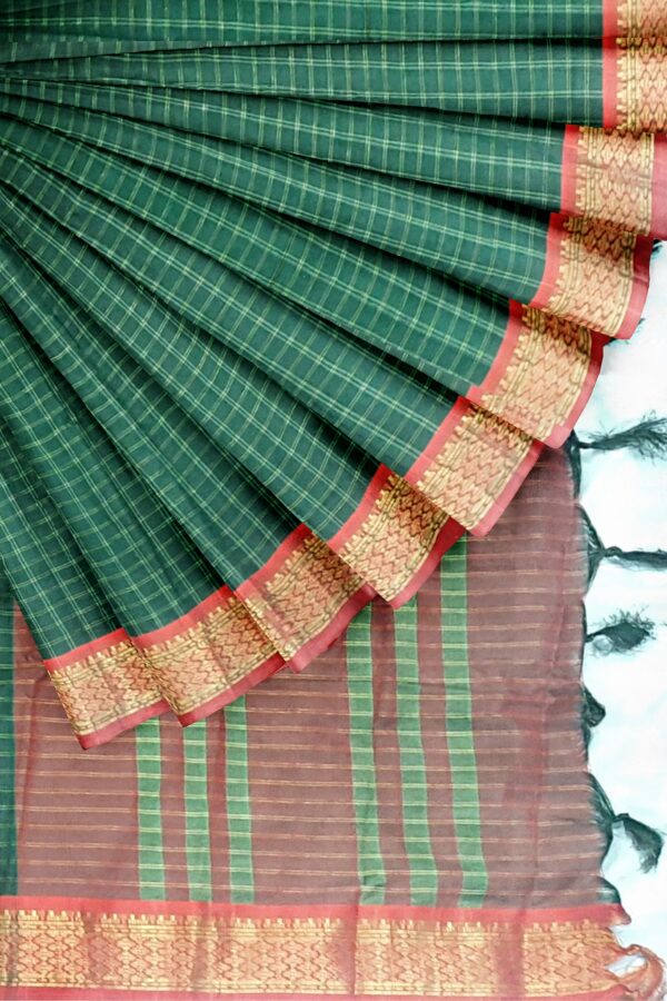 Elegant Green Ghatchola Silk Saree - Image 6