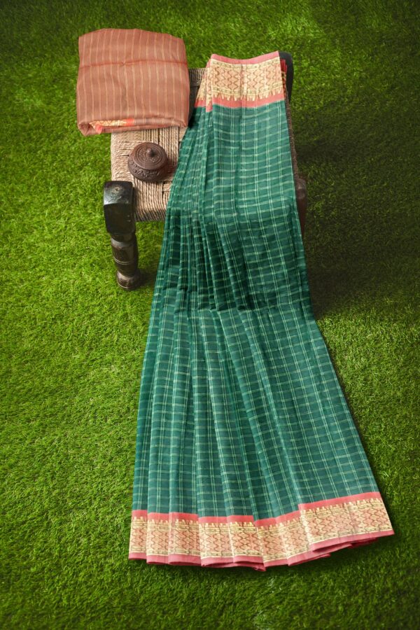 Elegant Green Ghatchola Silk Saree - Image 5