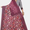 Purple Colored Net Saree - Embroidery - Image 2
