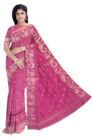 Wine Colored Cotton Silk Saree