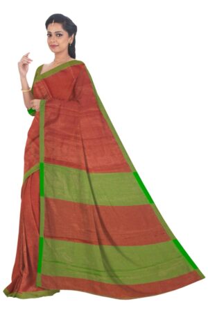 Red & Green Saree - Tissue