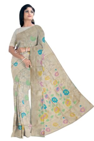 Light Yellow Pashmina Silk Saree
