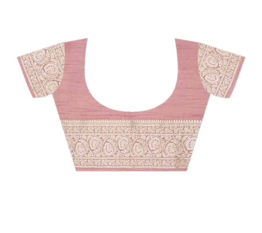 Pink & Peach Silk Saree - Image 7