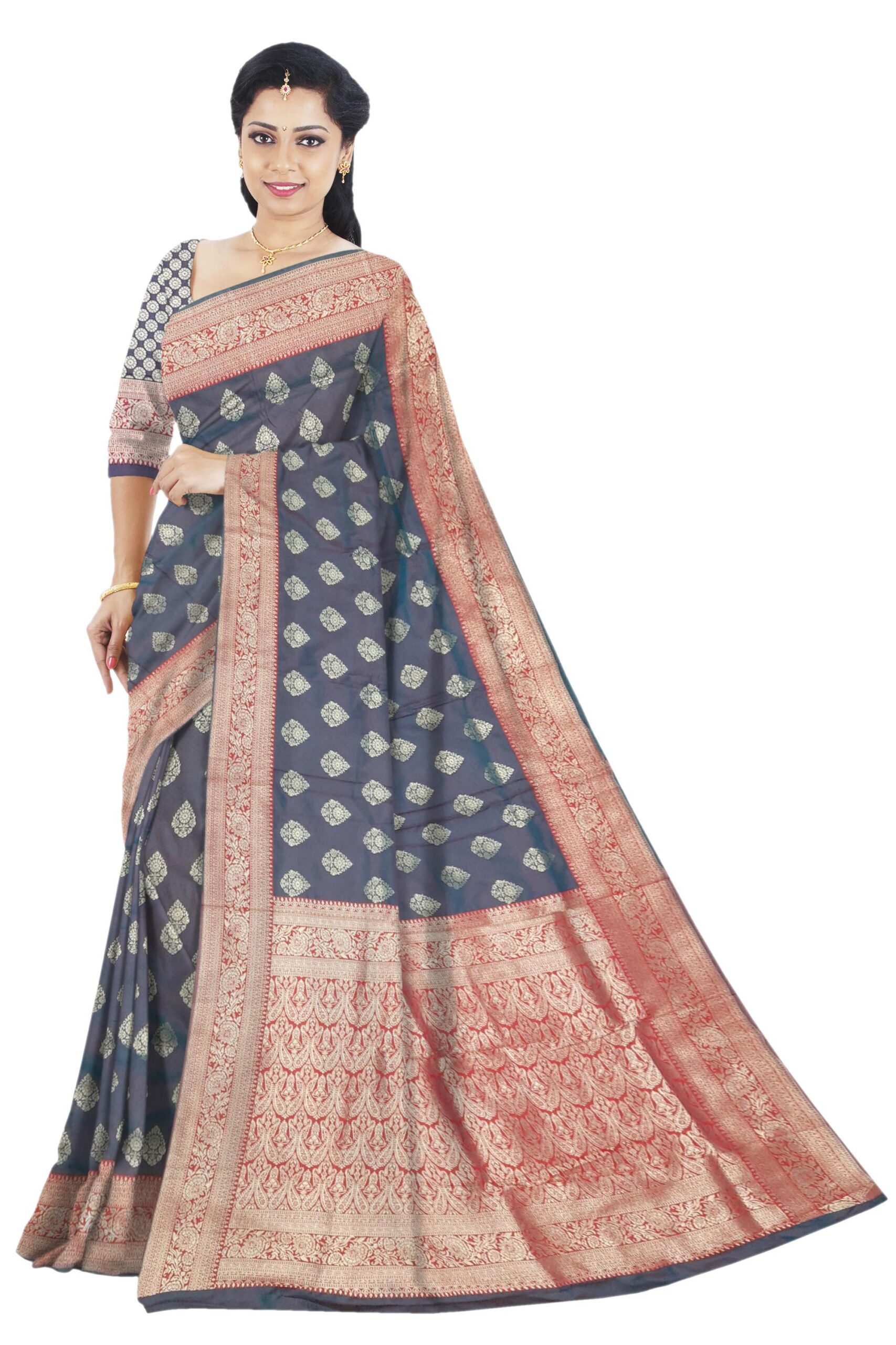Purple Katan Silk Saree