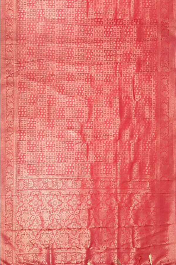 Red Mulberry Silk Saree - Image 6