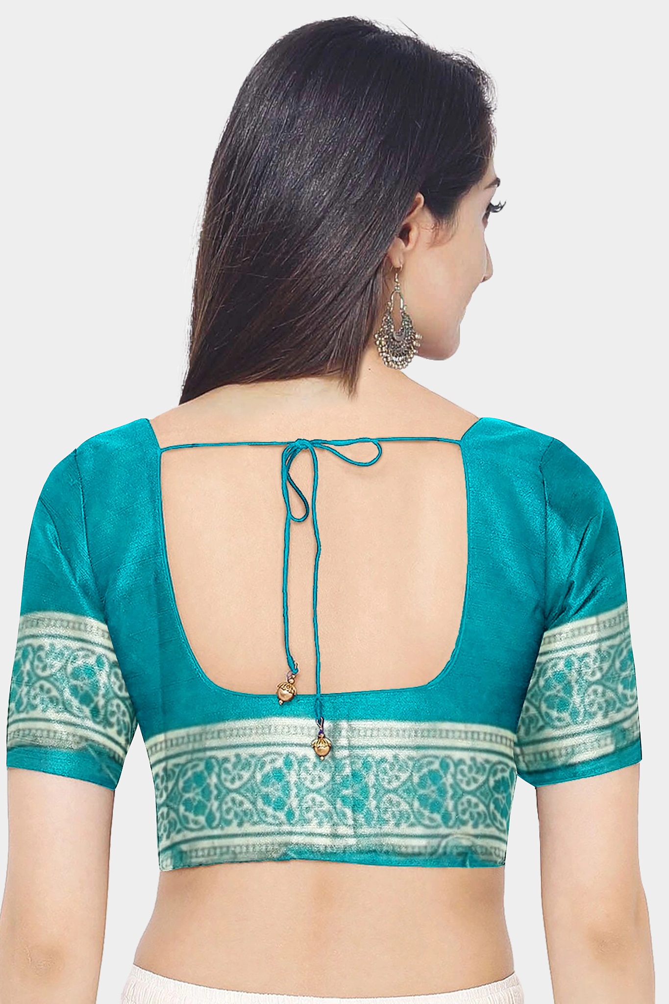 Mayurkanthi Blue Opara Silk Saree - Image 7