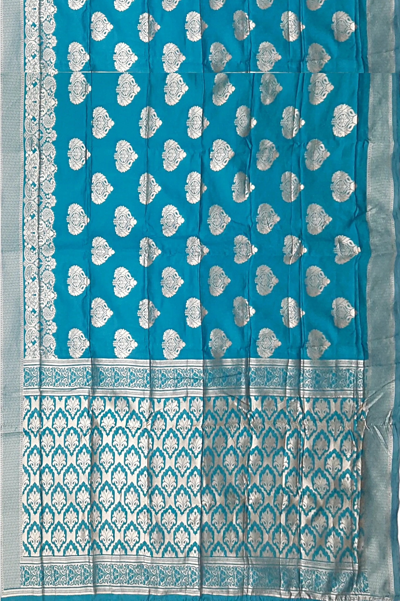 Mayurkanthi Blue Opara Silk Saree - Image 5