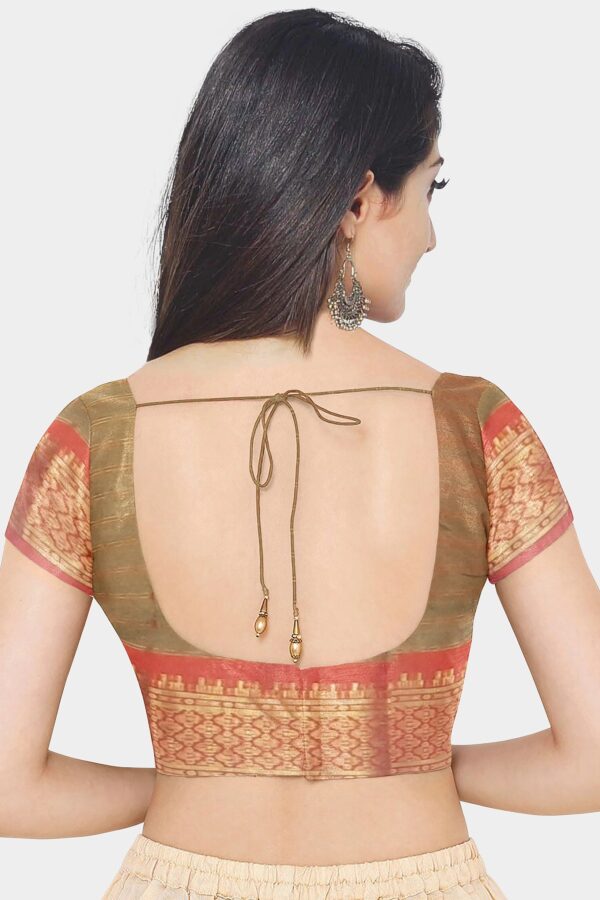 Parrot Green Ghatchola Silk Saree - Image 4