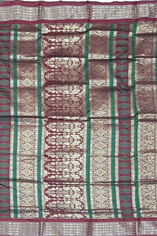 Elegant Green Bomkai Silk Saree - Image 7