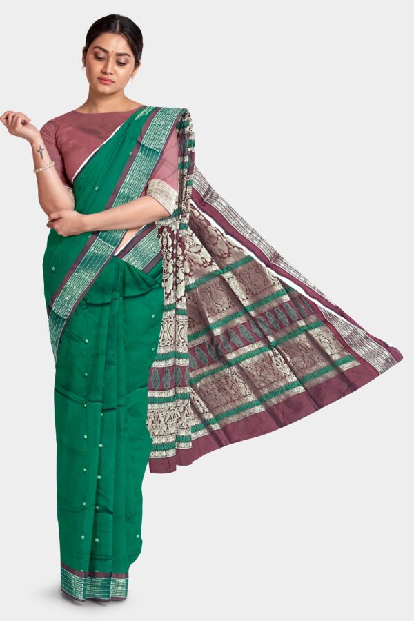 Elegant Green Bomkai Silk Saree - Image 2