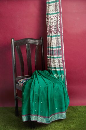 Elegant Green Bomkai Silk Saree