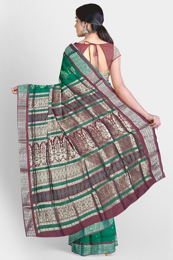 Elegant Green Bomkai Silk Saree - Image 4