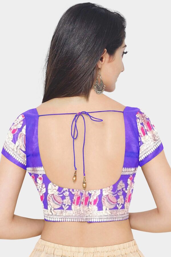 Pink - Purple Silk Saree - Image 4