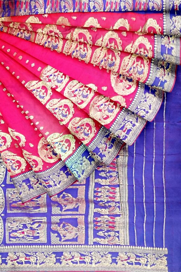 Pink - Purple Silk Saree - Image 5