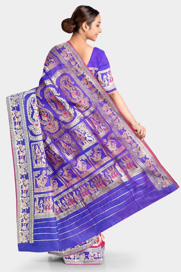 Pink - Purple Silk Saree - Image 3