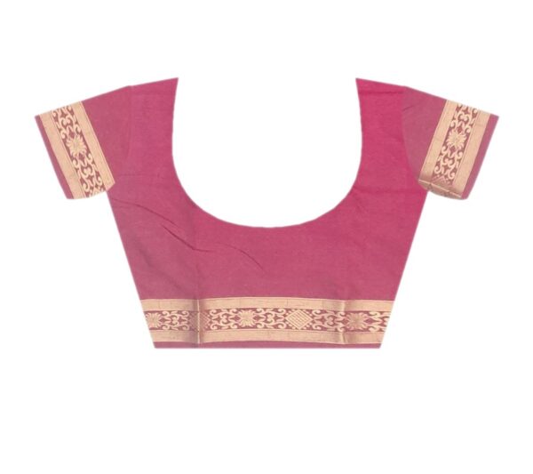 Magenta & Gold Silk Saree - Image 6