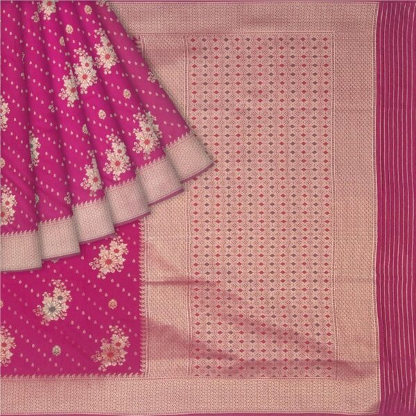Magenta & Gold Silk Saree - Image 5