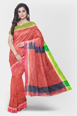Red-Green Cotton Handloom Saree