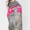 Pink - Blue Maheshwari Silk Saree - Image 2