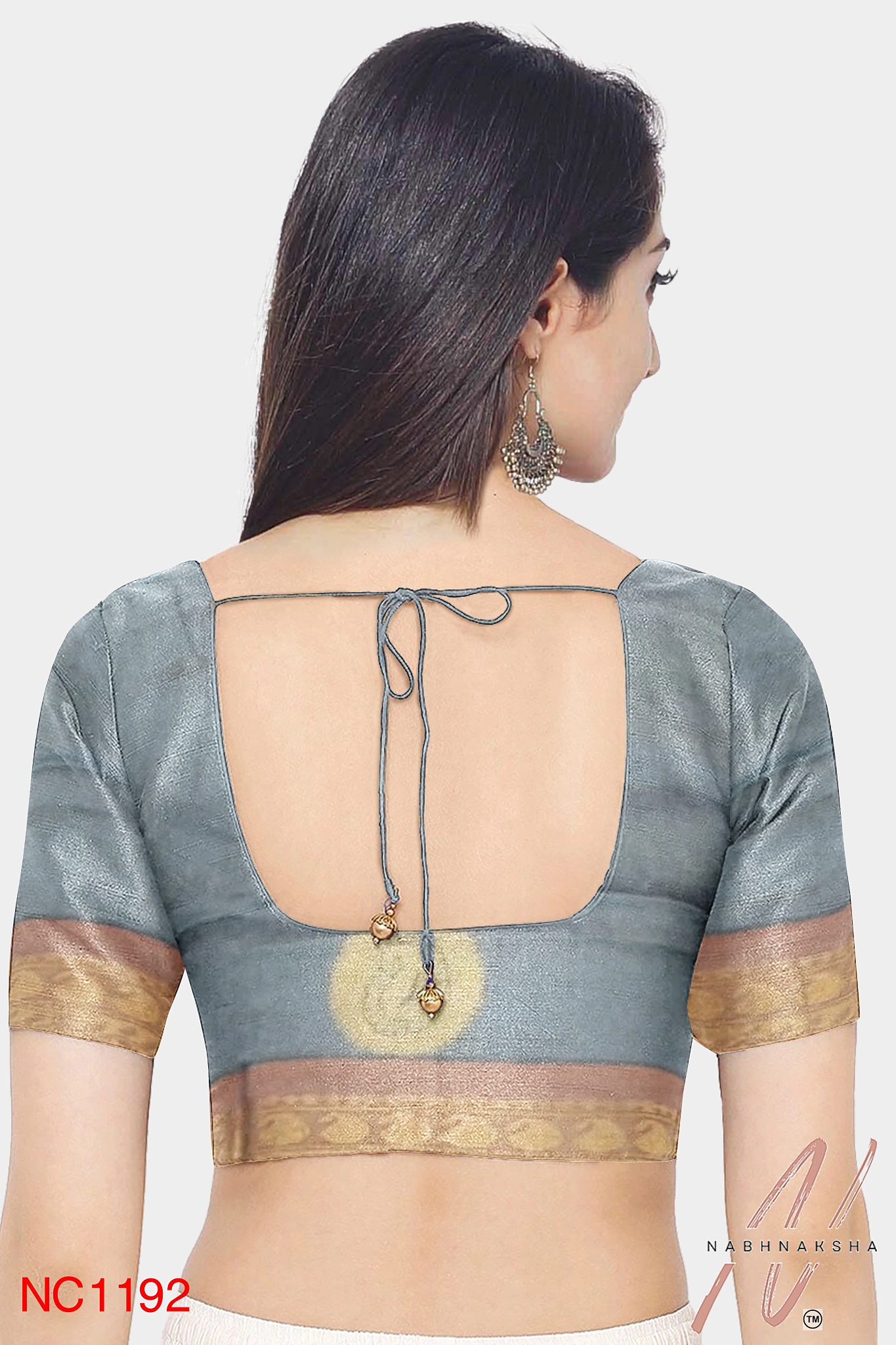 Grey - Maroon Gadwal Silk Saree - Image 5