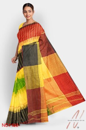 Multicolored Khadi Cotton Saree