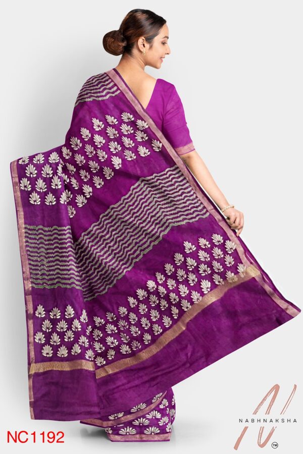 Purple Modal Silk Saree - Image 3