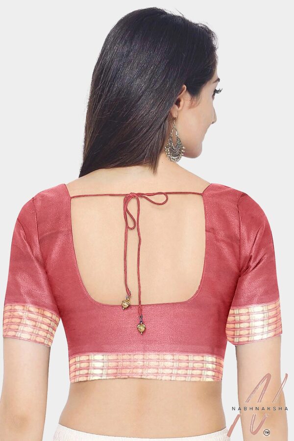 Maroon Bomkai Silk Saree - Image 5