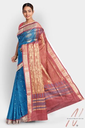 Maroon Bomkai Silk Saree