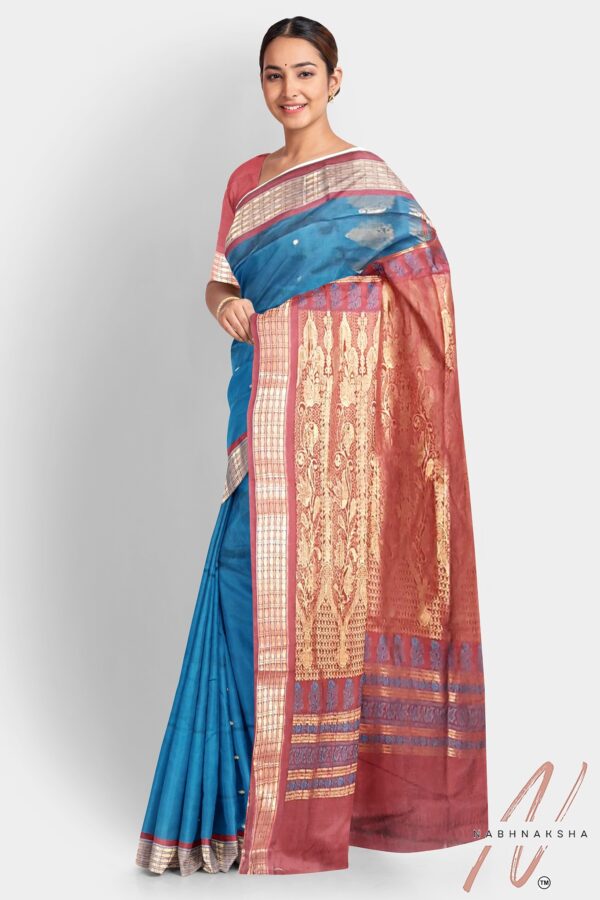 Maroon Bomkai Silk Saree - Image 2
