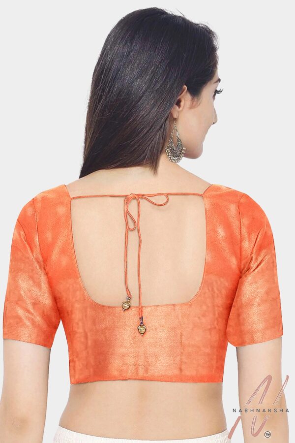 Orange Khaddi Georgette Saree - Image 5