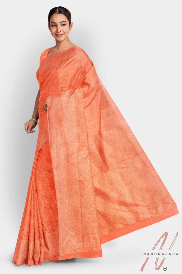 Orange Khaddi Georgette Saree