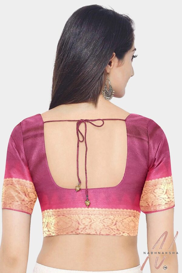 Green - Maroon Gadwal Silk Saree - Image 5