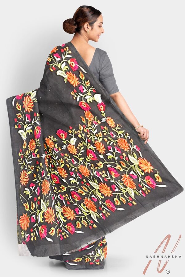 Black Muslin Saree - Image 3