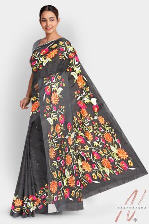 Black Muslin Saree