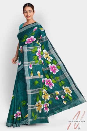 Green Khadi Cotton Saree