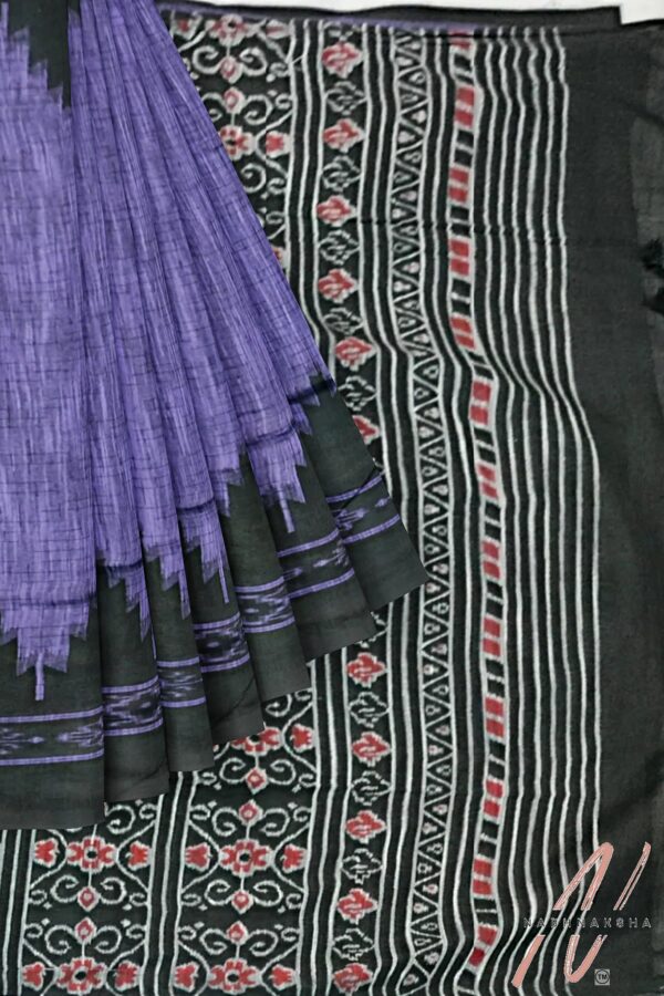 Purple Colored Cotton Handloom Saree - Image 3