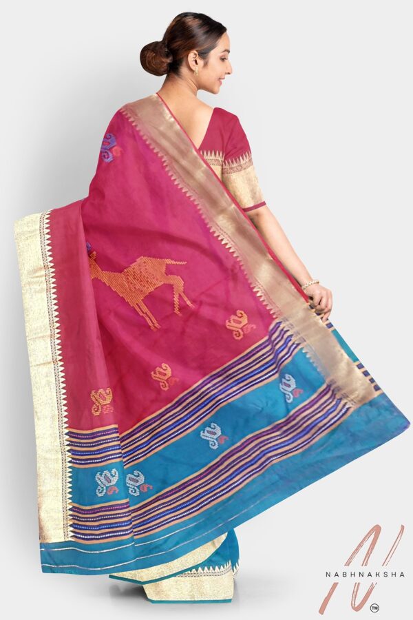 Blue - Red Katan Silk - Image 3