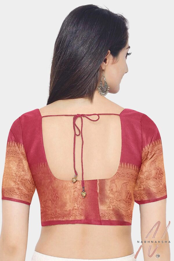 Maroon Malberry Silk Saree - Image 5