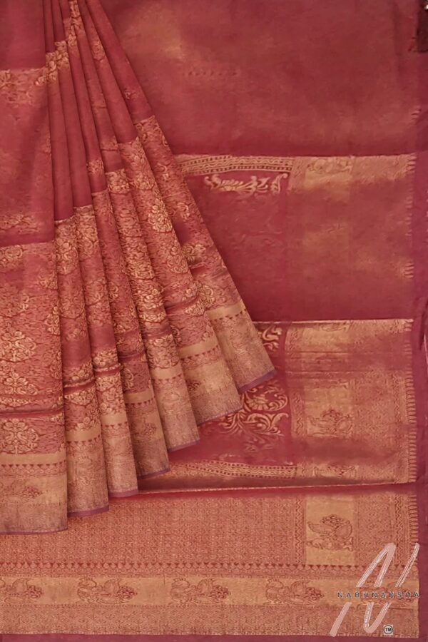 Maroon Malberry Silk Saree - Image 4